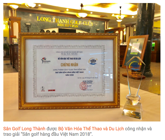 Sân golf Long Thành lọt vào top 10 'Sân golf hàng đầu Việt Nam 2018'