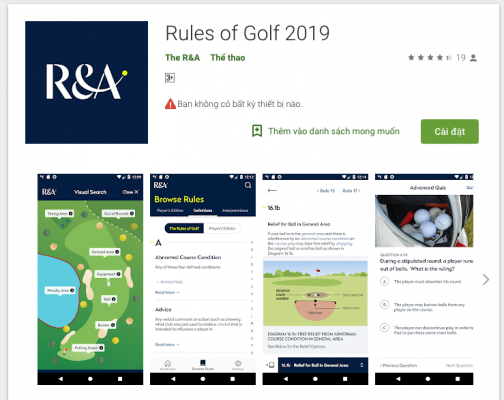 Luật Golf 2019 chính thức ra mắt tại website USGA và R&A