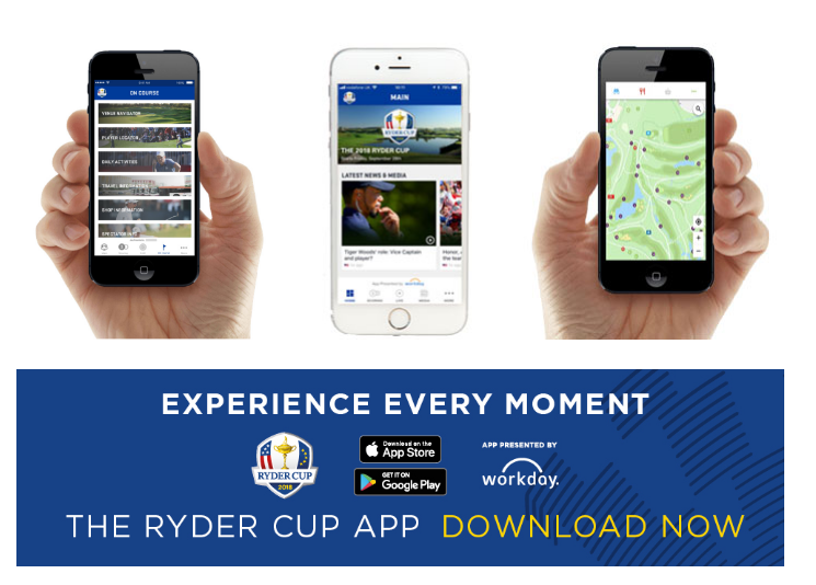 App xem cập nhật nhanh giải golf RYDER CUP 2018