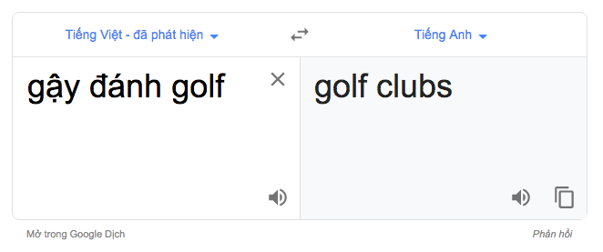 Gậy đánh golf (chơi gôn) tiếng anh là gì?