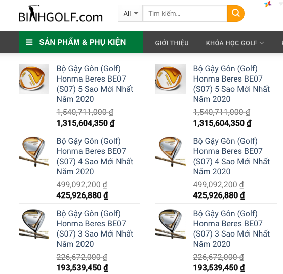 Bảng Giá Bộ Gậy Gôn (Golf) Tại BinhGolf.com Trong Năm 2020 Có Gì Thay Đổi?